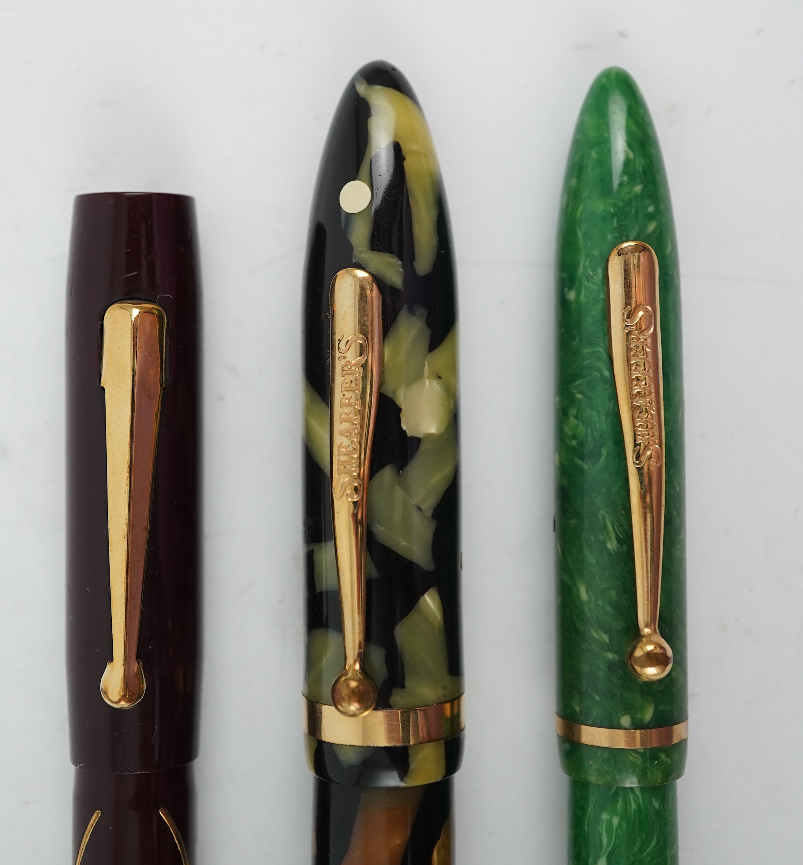 Two Sheaffer Balance pens plus a Chilton fountain pen